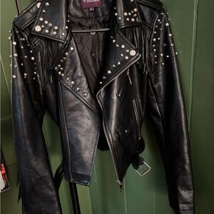 Black Studded Leather Jacket